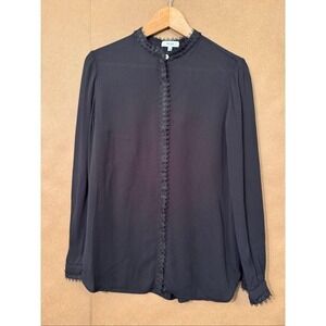 Reiss Lace Detail Button Up Shirt